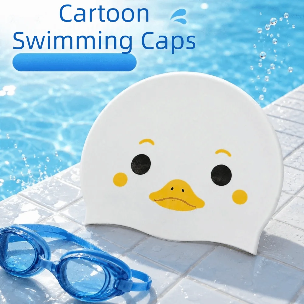 Kitten Cartoon Silicone Swim Cap – Waterproof Ear Protection Silicone Swim Cap Axl