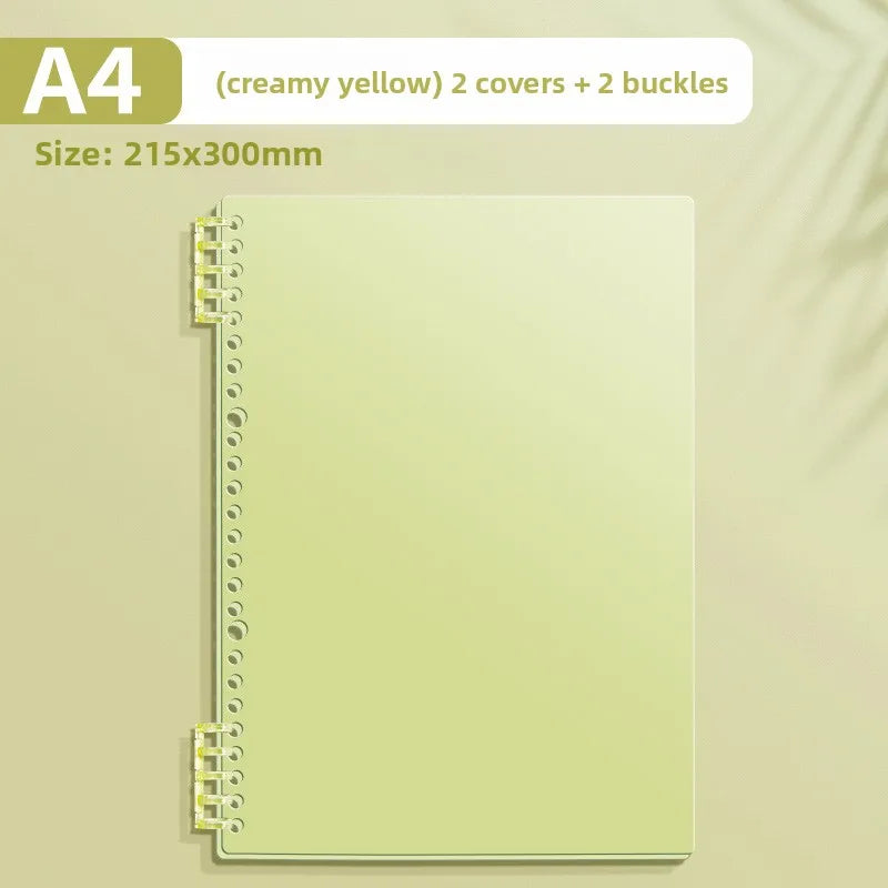 Transparent PP Loose-Leaf Binder Cover A4 A5 B5 – DIY Notebook Binder Cover Axl yellow-A4-1pcs