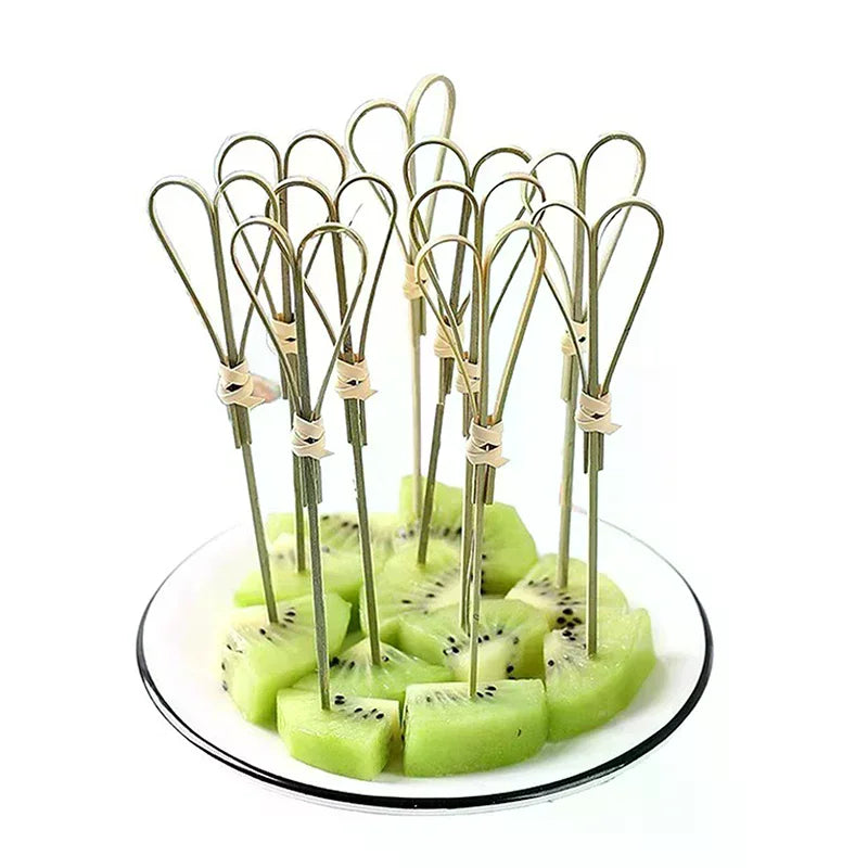 100 Bamboo Knot Skewers – Cocktail Picks & Fruit Forks Bamboo Cocktail Picks Axl
