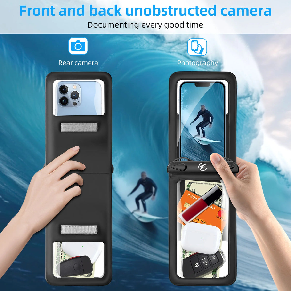Waterproof Phone Pouch Double Seal Underwater Case – 7.7in Waterproof Phone Pouch Axl