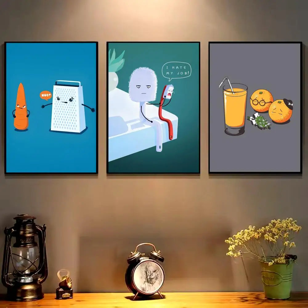 Funny Food Canvas Wall Art – HD Print Poster | Home Decor Canvas Wall Art Axl
