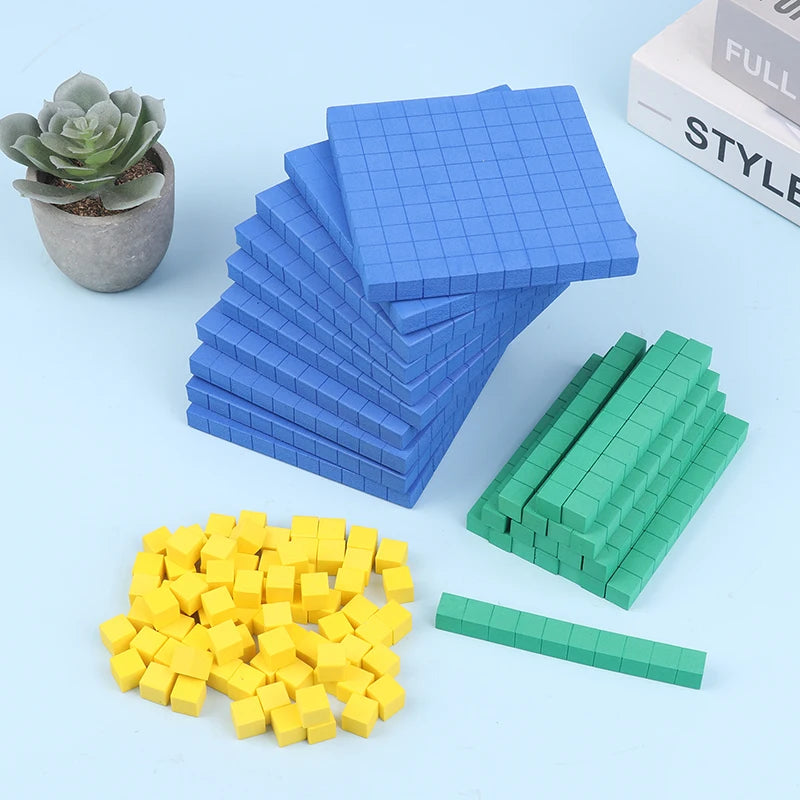 130 Pcs Base Ten Blocks – Math Place Value Manipulatives Set Math Manipulatives Set Axl