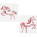 2Pcs Reusable Horse Wall Stencil 11.8" | DIY Painting Crafts Painting Stencil Axl AECH04-19435