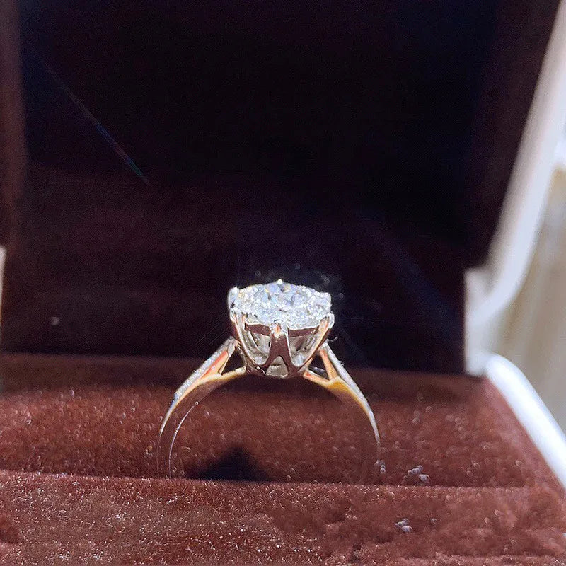 Huitan Dainty CZ Wedding Ring – Sparkling Women's Band CZ Fashion Ring Axl