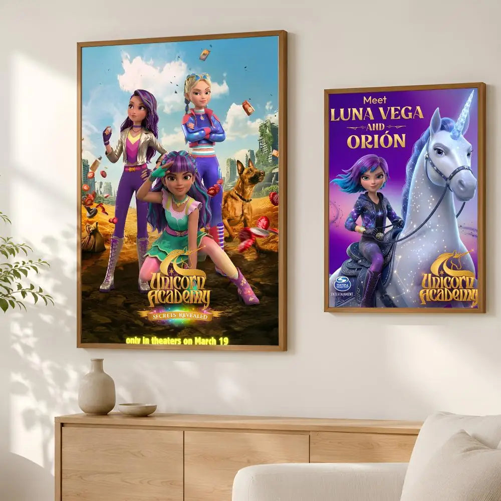 Unicorn Academy Self-Stick Wall Poster – Waterproof HD Decor Wall Art Poster Axl