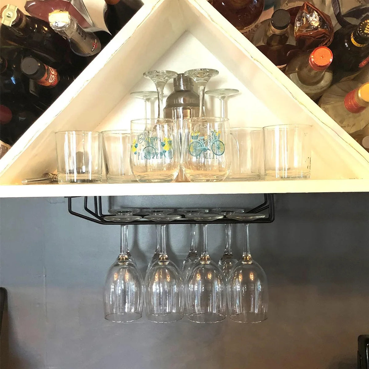 Under Cabinet Wine Glass Rack – Single Rail Stemware Holder Wine Glass Rack Axl