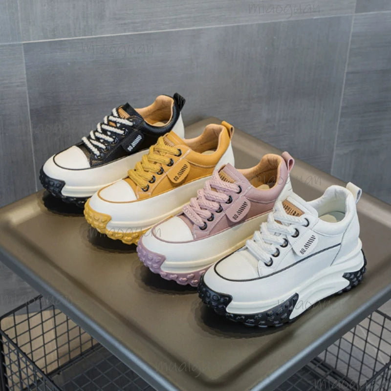 Women's 7cm Wedge Platform Sneakers – Chunky Heel Sport Shoes Wedge Platform Sneakers Axl