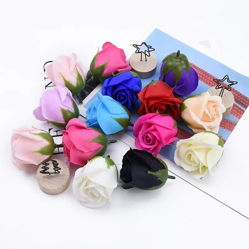 Artificial Soap Rose Flowers 50/100 Pcs – Wedding & Home Decor Artificial Flower Heads Axl