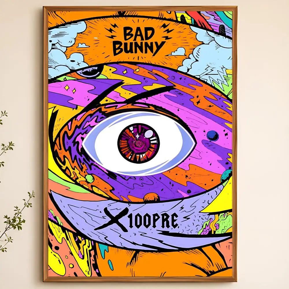 Bad Bunny Album Poster – Waterproof Self-Adhesive Wall Art Wall Art Poster Axl White12 15X20cmNoframe