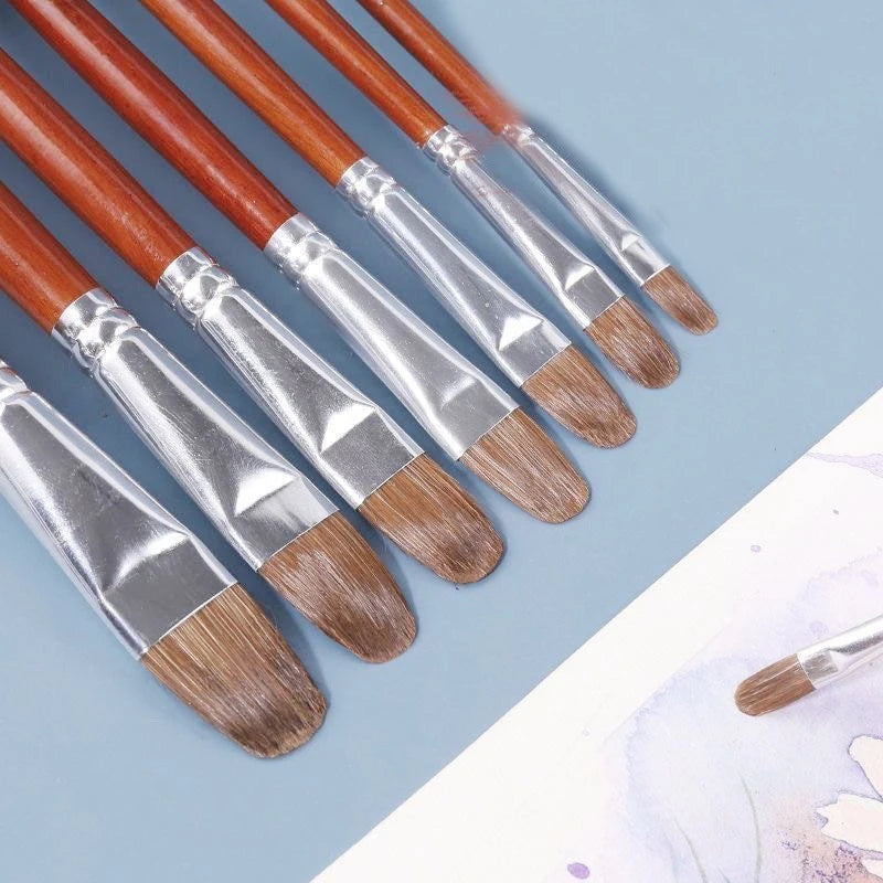 12-Piece Round Tip Paint Brush Set – Acrylic, Oil & Watercolor Paint Brush Set Axl