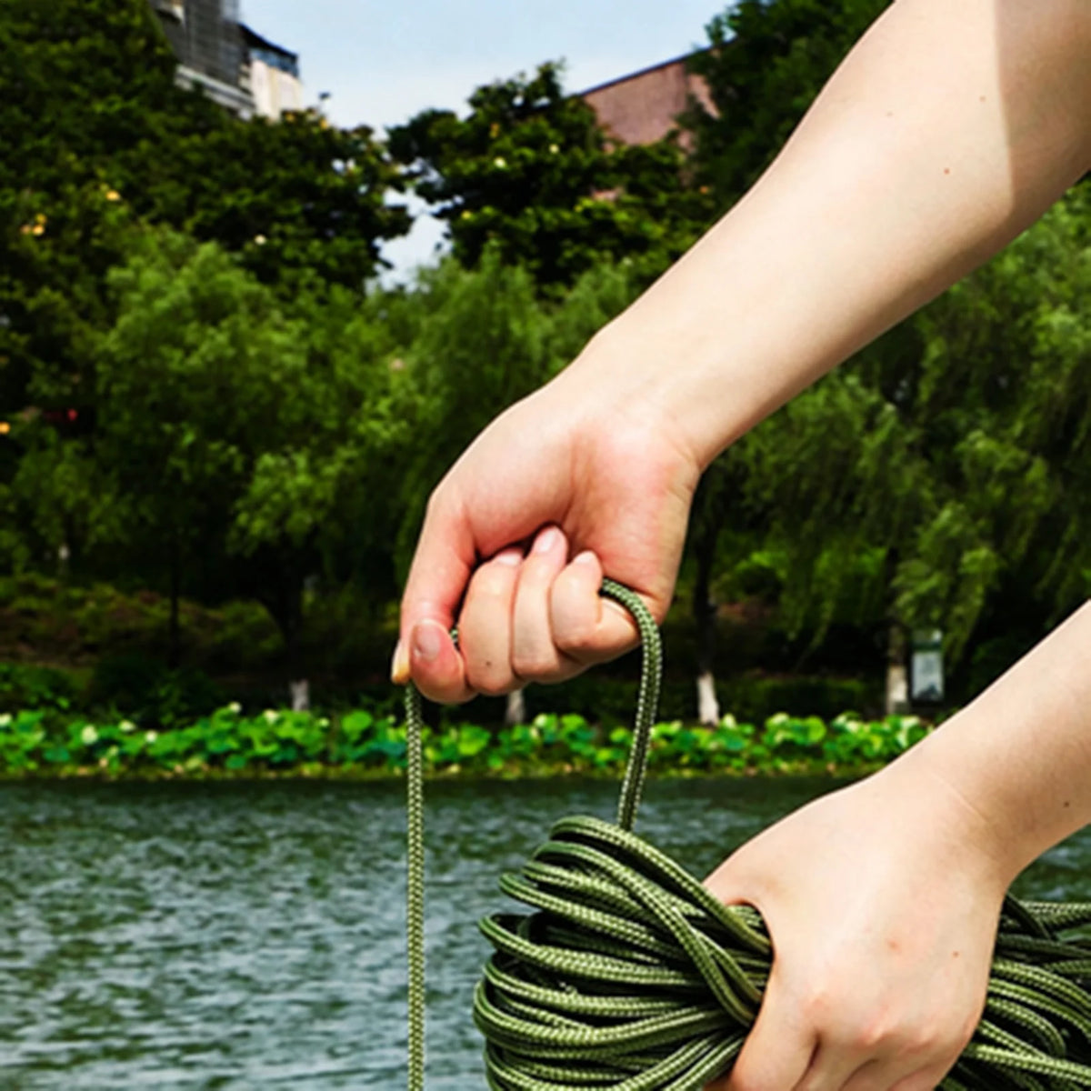 Foldable Lake Grass Cutter Pond Rake with 65.6ft Rope Aquatic Weed Rake Axl