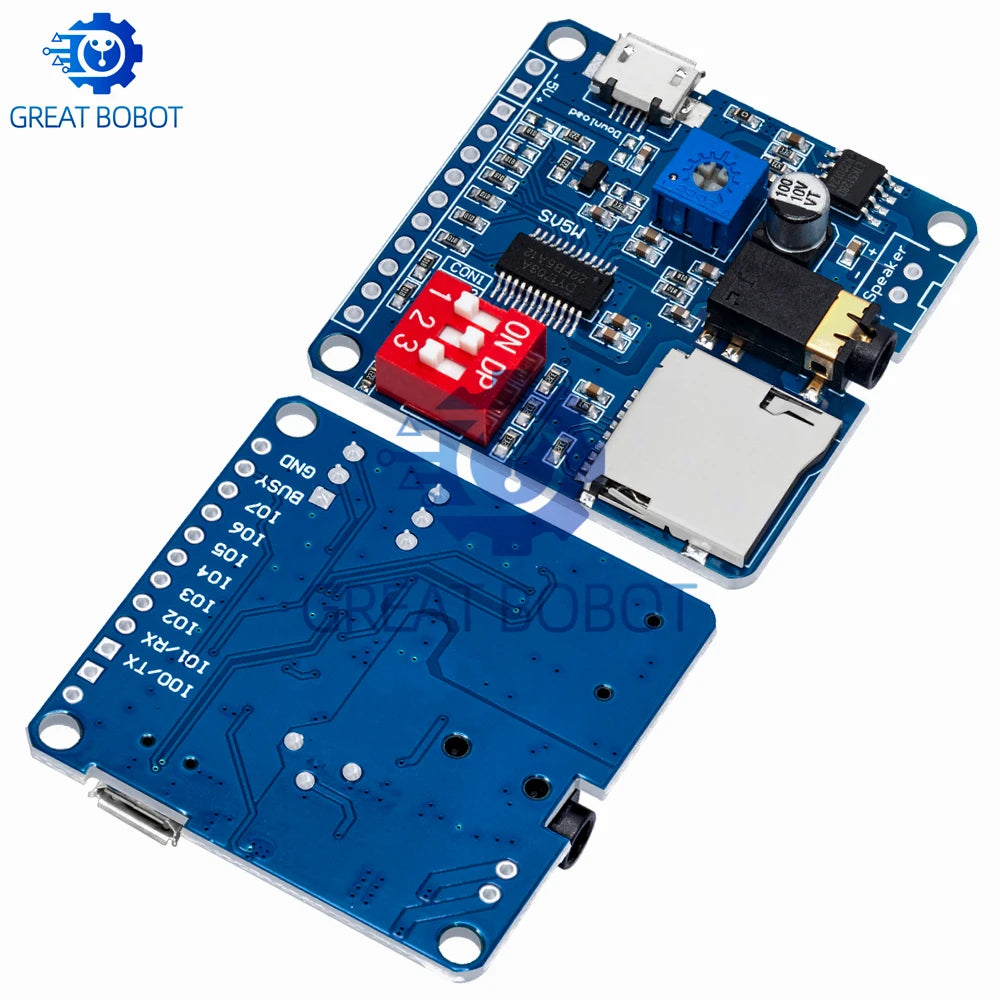 DY-SV5W 5W MP3 Voice Playback Module – UART I/O SD Arduino Audio Playback Module Axl