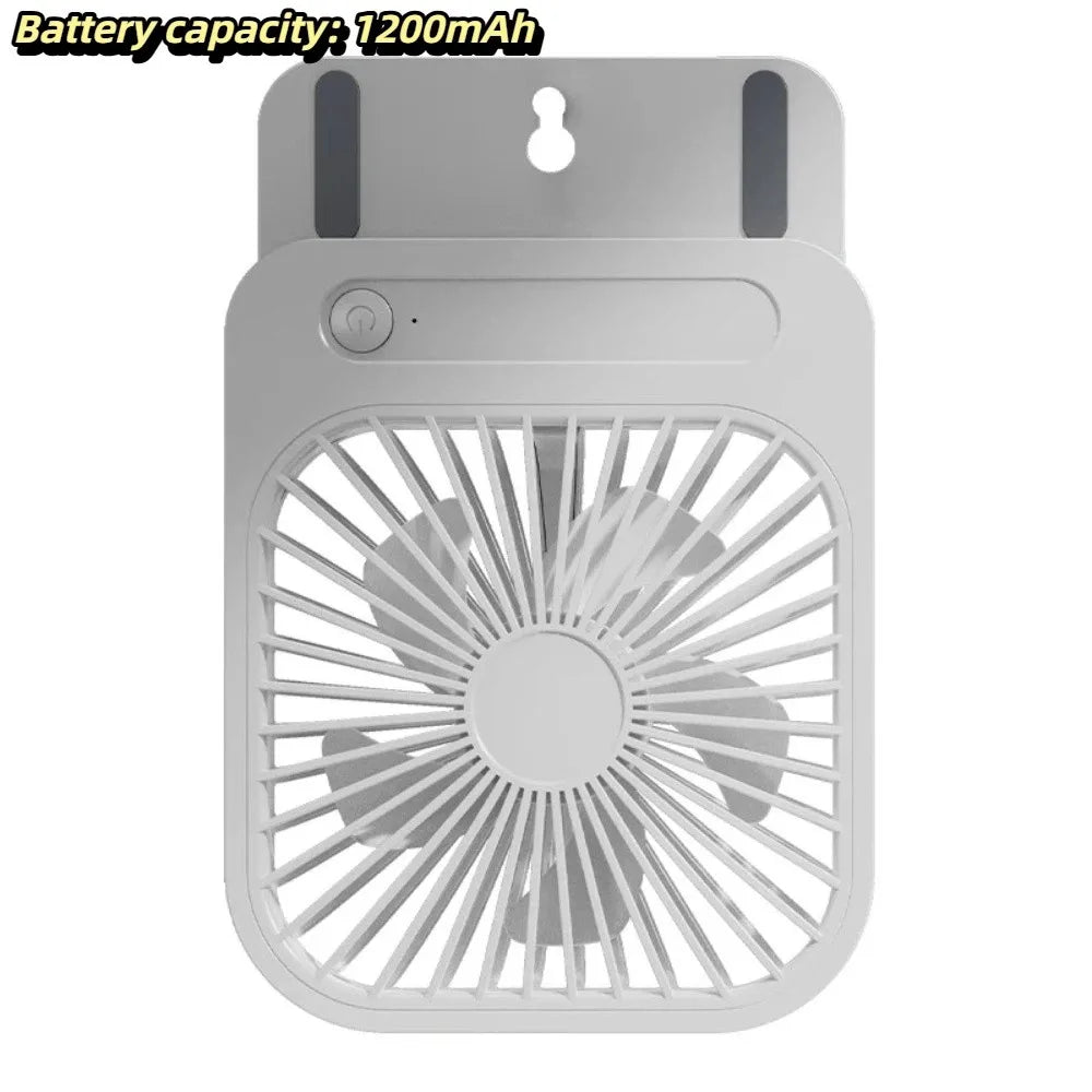 Compact Rechargeable Magnetic Fan – 4-Speed Quiet Portable Fan Portable Mini Fan Axl White