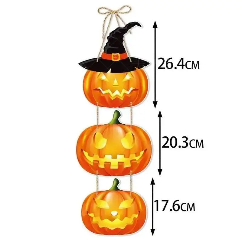Halloween Hanging Door Sign – Ghost Pumpkin Witch Bat Decor Halloween Door Sign Axl