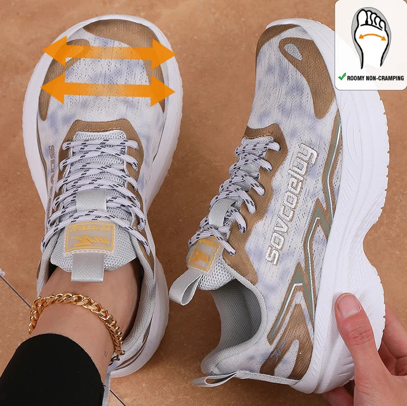 ZULIWAGN Unisex Wide Toe Breathable Sneakers | Sizes 35–45 Athletic Sneakers Axl 45 Beige