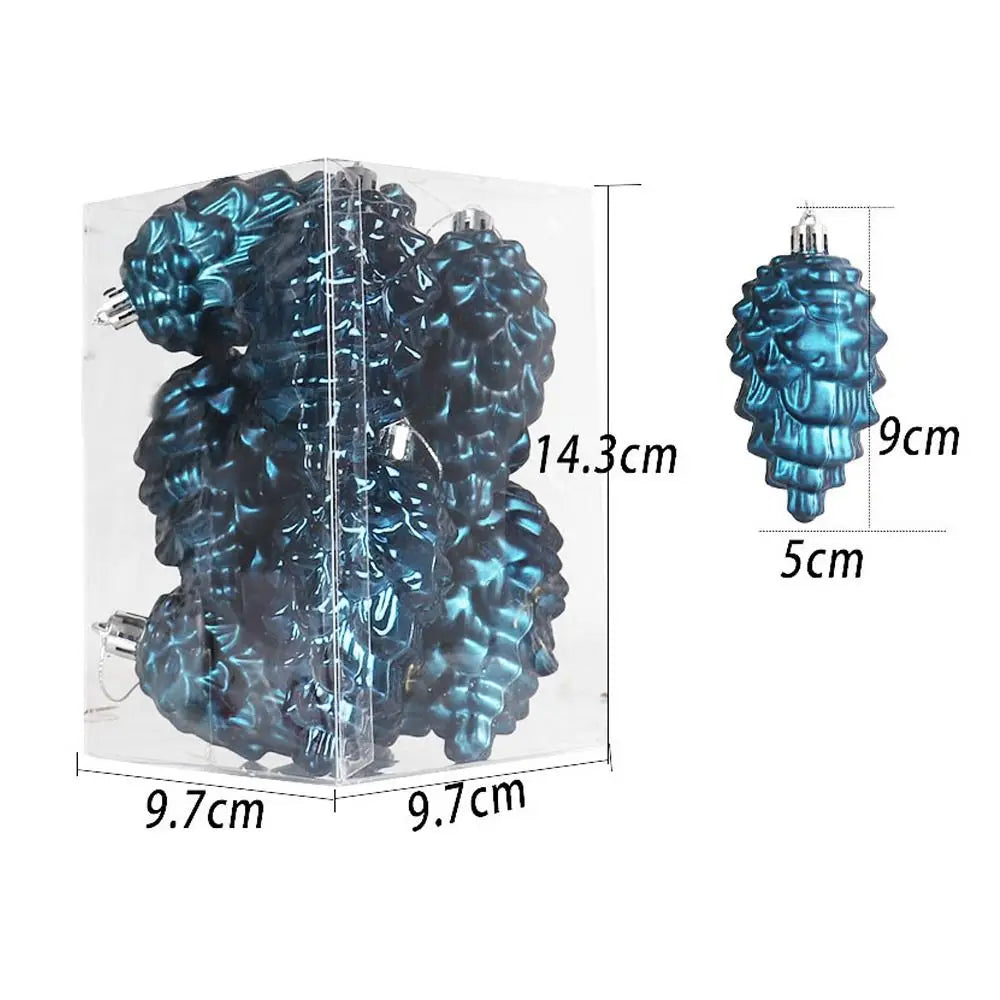 8-Pack Christmas Pine Cone Ornaments – Plastic Hanging Pendants Christmas Ornaments Axl