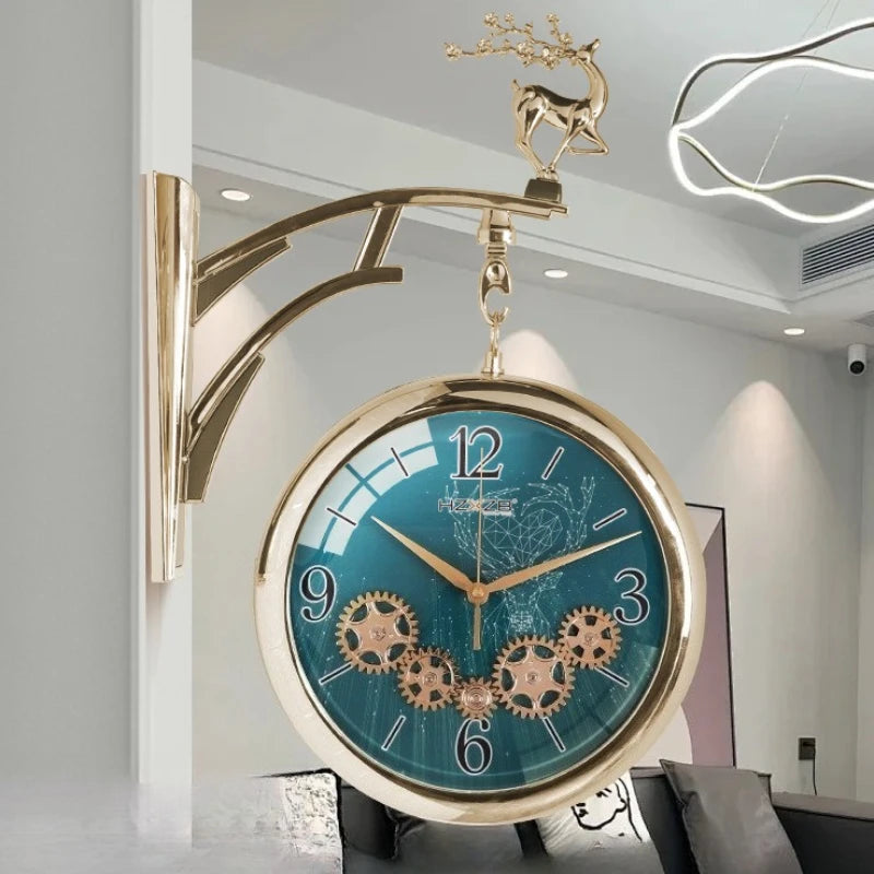 Double-Sided Silent Wall Clock – Modern 32cm Round Decor Silent Wall Clock Axl