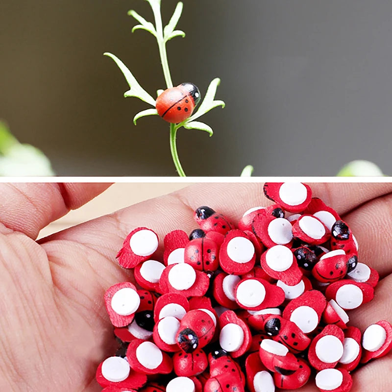 Mini Wooden Ladybug Sticker Ornaments 50/100 Pcs – DIY Craft Decor DIY Craft Ornaments Axl