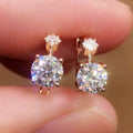 Huitan Rose Gold Hoop Earrings – Cubic Zirconia Women Hoop Earrings Axl E3023