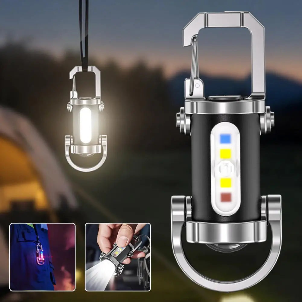 COB LED Keychain Flashlight – Rechargeable, 7 Modes, IPX4 LED Keychain Flashlight Axl