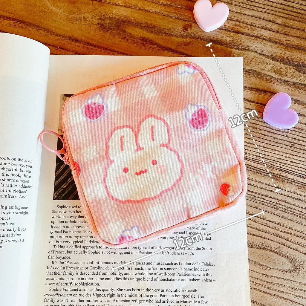 Cute Bear Canvas Organizer Pouch – Mini Multi-Purpose Bag Mini Organizer Pouch Axl Pink