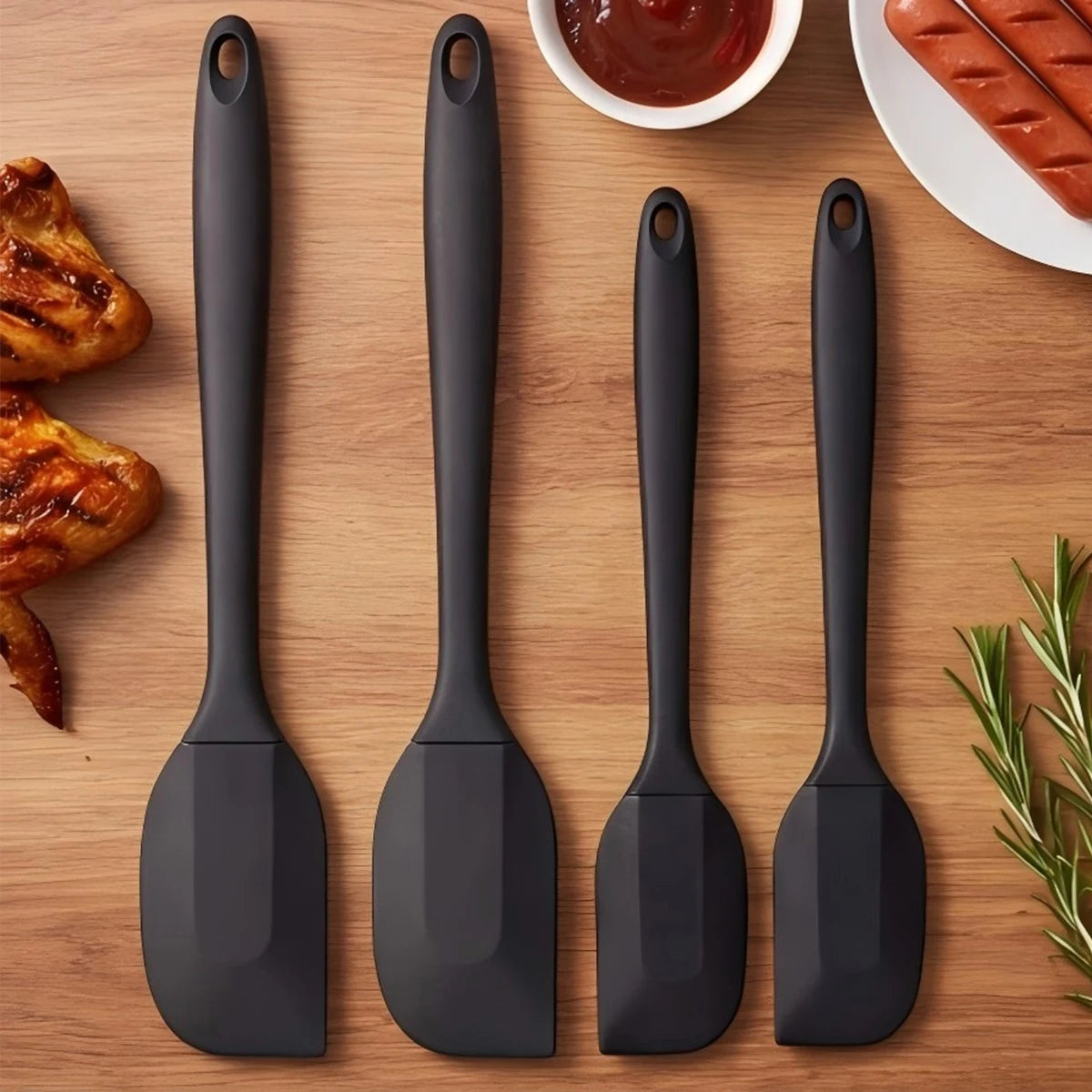 4-Piece Silicone Spatula Set – Heat-Resistant Baking Tools Silicone Spatula Set Axl