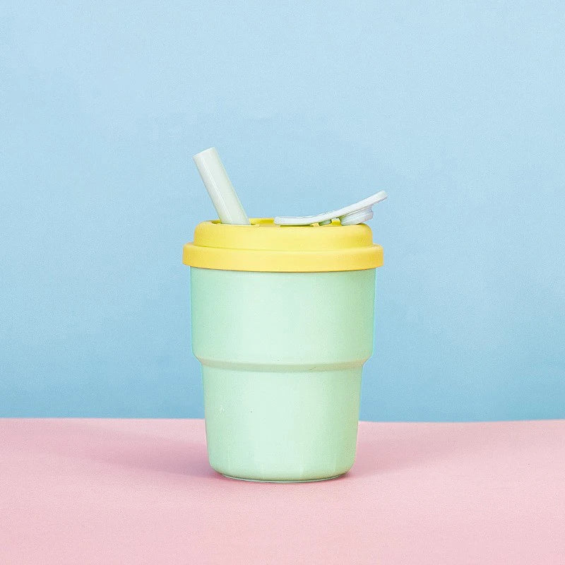 400ml Silicone Travel Mug with Lid & Straw | Leak-Proof Cup Silicone Travel Mug Axl Green