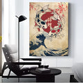 Lucky Koi Yin Yang Canvas Wall Art | HD Print Home Decor Canvas Wall Art Axl Black8 15X20cmFrameless