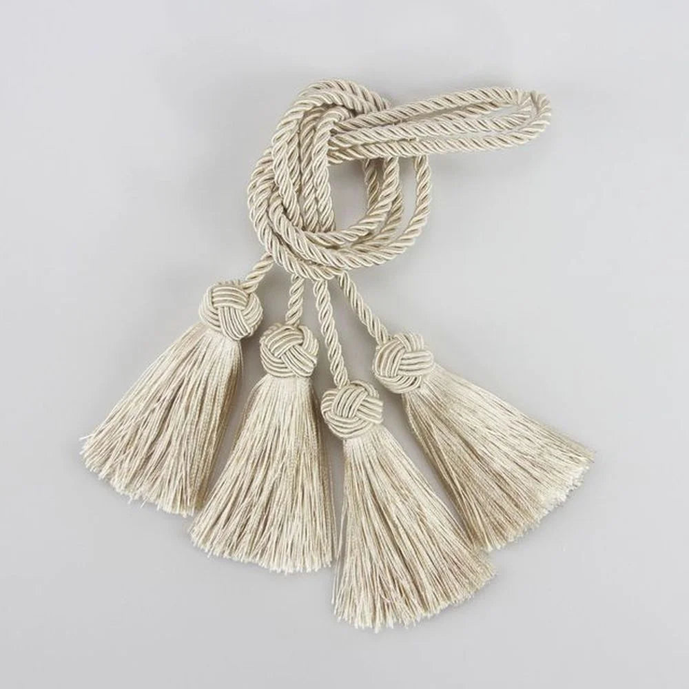Mini Tassel Fringe Trim – DIY Craft & Curtain Tassels 1 Pair Craft Tassel Trim Axl beige