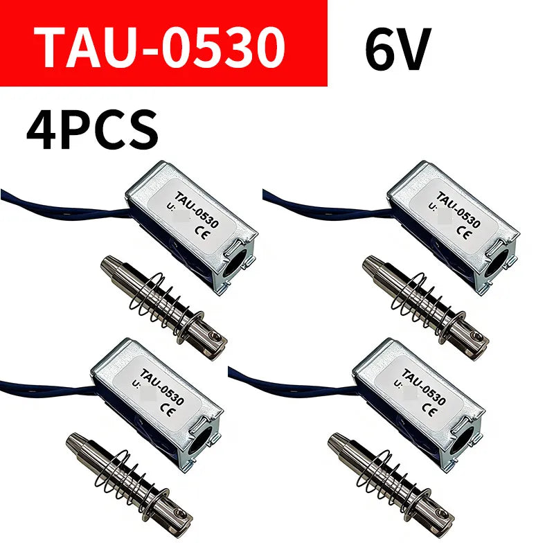 4Pcs TAU-0530 Open Frame Solenoid Electromagnet DC 6V/12V/24V Solenoid Electromagnet Axl 0530 6V 4pcs