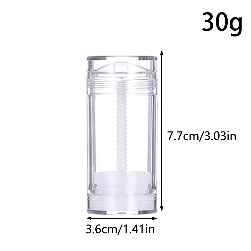 Empty Twist-Up Deodorant Tubes 15/30/75g | Refillable Stick Refillable Cosmetic Tube Axl 30g Transparent
