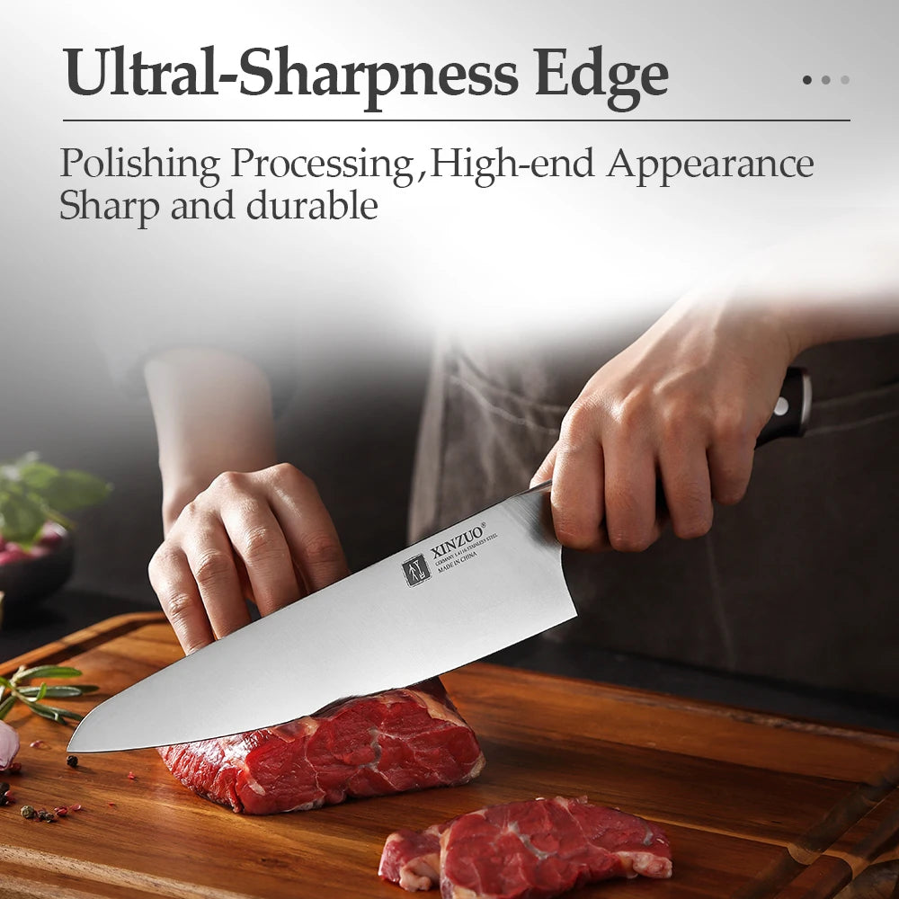 XINZUO 8.3" Chef Knife – German 1.4116 Steel & Ebony Handle Chef Knife Axl