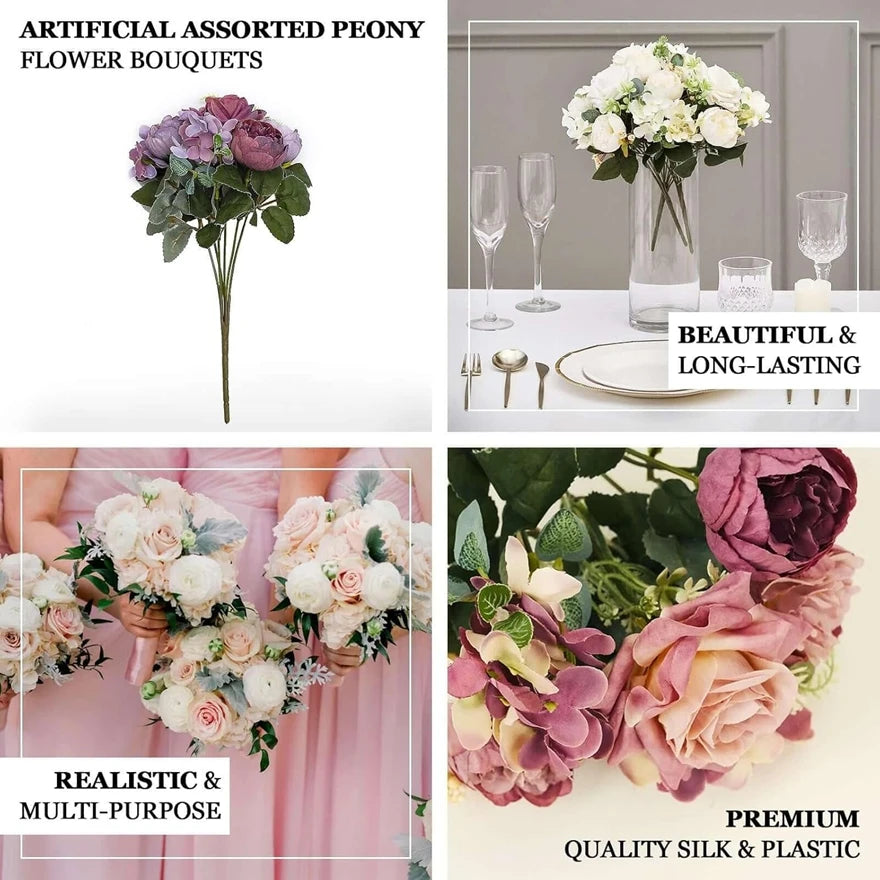 Silk Artificial Hydrangea & Rose Bouquet | Wedding & Home Decor Artificial Flower Bouquet Axl