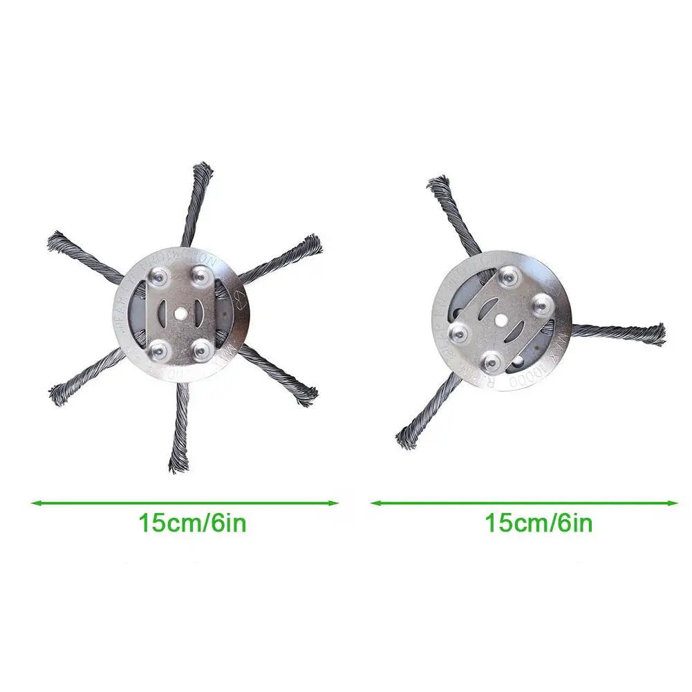 Steel Wire Wheel Grass Trimmer Head – 6" Weeding Brush Trimmer Head Brush Axl