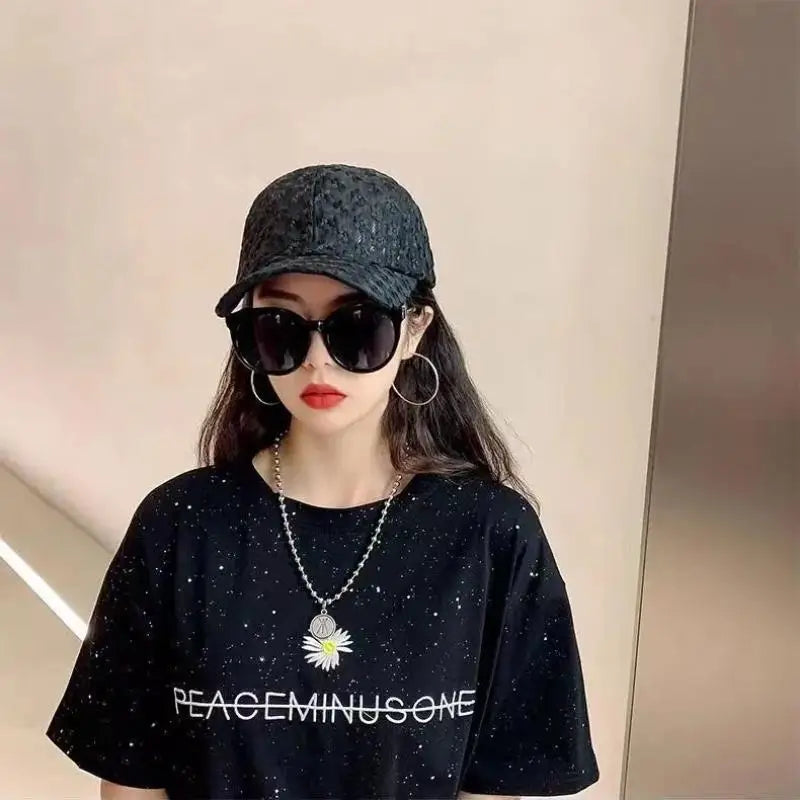 Adjustable Lace Flower Baseball Cap – Women's Summer Sun Hat Lace Baseball Cap Axl