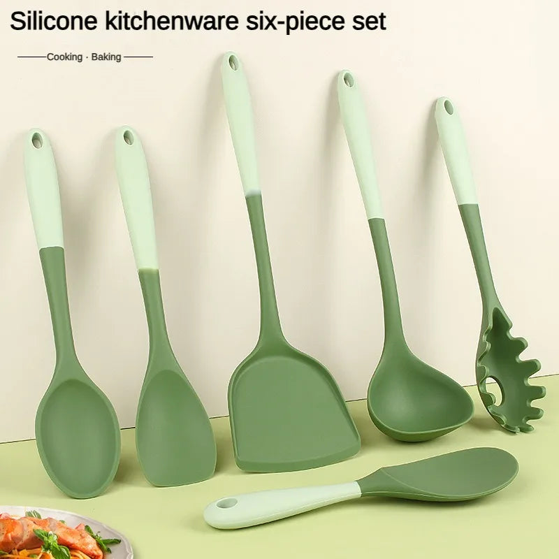 6-Piece Silicone Kitchen Utensil Set – Non-Stick Safe Tools Silicone Utensil Set Axl