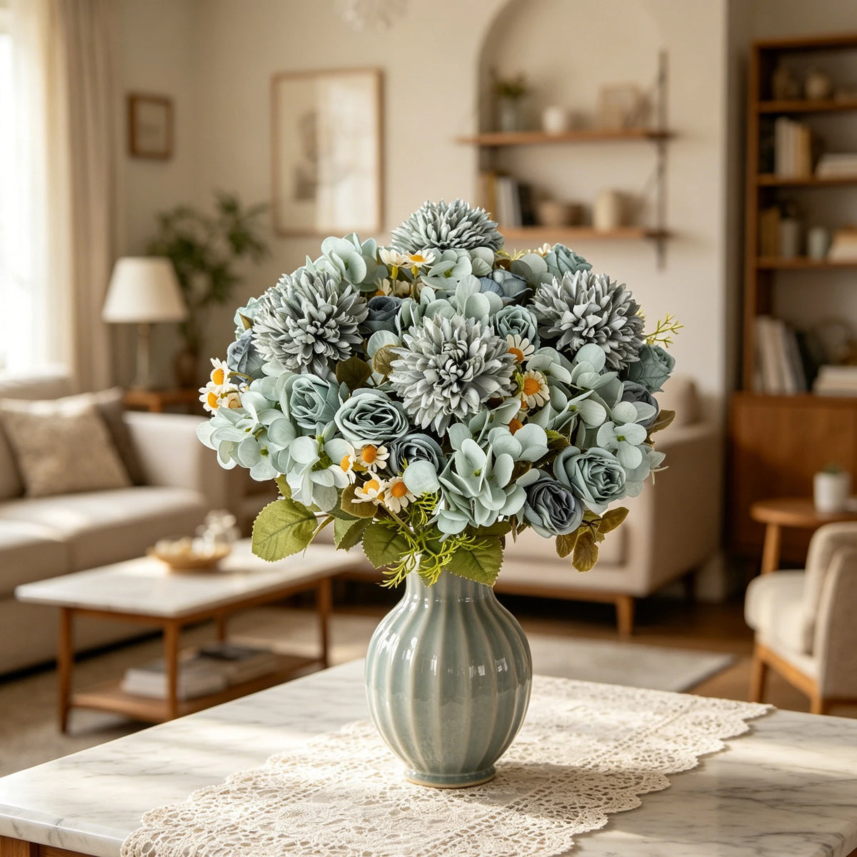 Artificial Chamomile Bouquet – Silk Flowers for Home & Wedding Artificial Flower Bouquet Axl