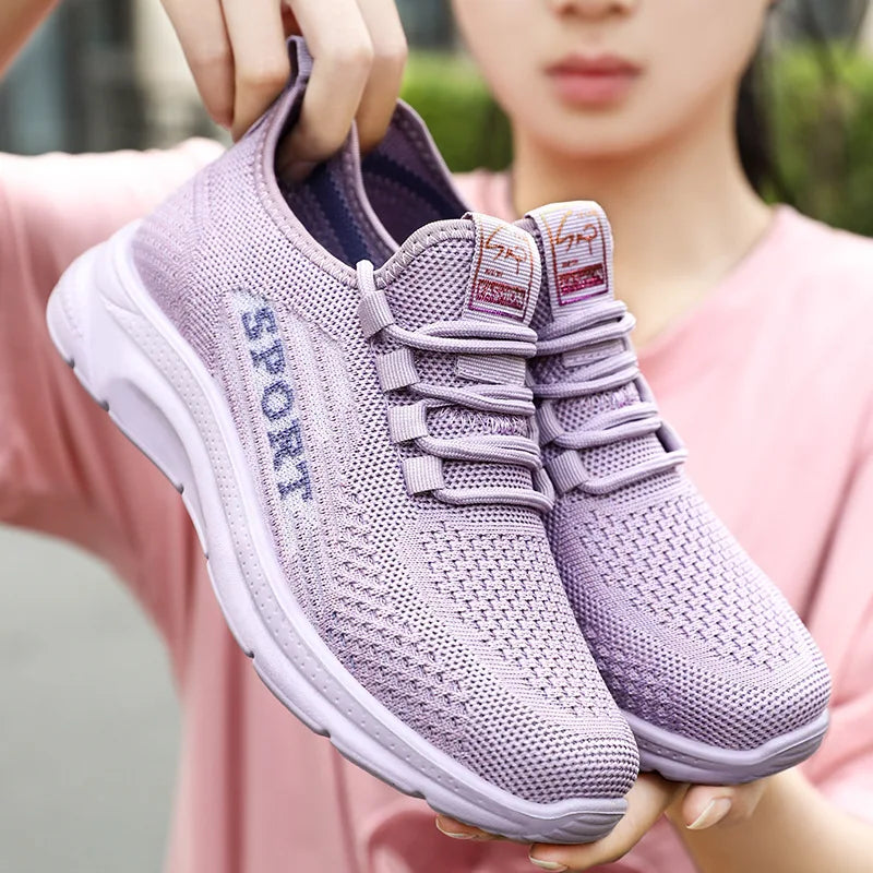 Women's Platform Tennis Sneakers – Breathable Lace-Up Sport Shoes Platform Tennis Sneakers Axl