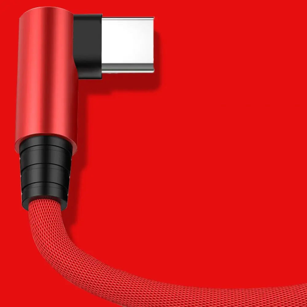 90° 5A Fast Charging USB-C Cable – Braided, Multiple Lengths USB-C Charging Cable Axl red-1.5m