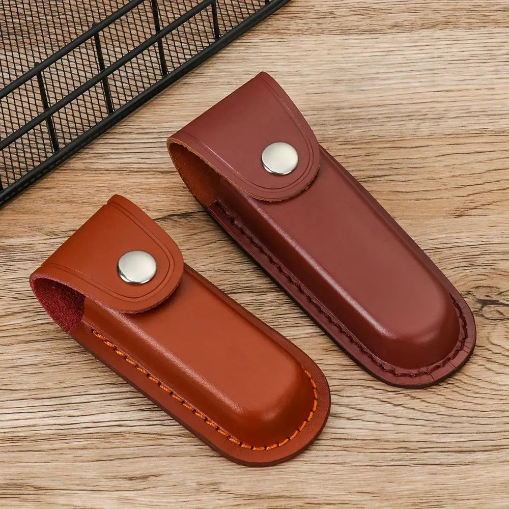 Leather Belt Sheath – Folding Knife & Flashlight Holster Case Knife Belt Sheath Axl