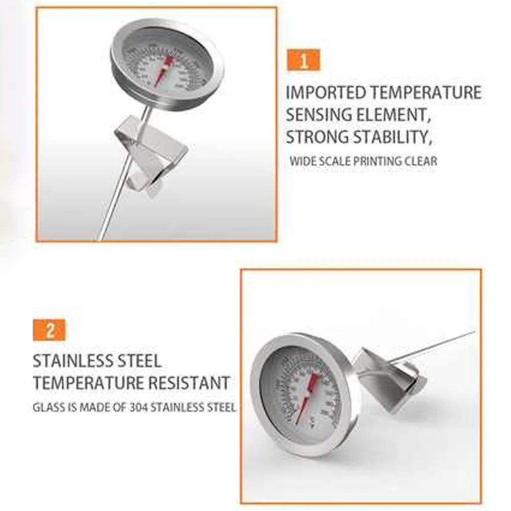 Analog Deep Fry Thermometer 0–200°C | Stainless Steel & Pot Clip Cooking Thermometer Axl