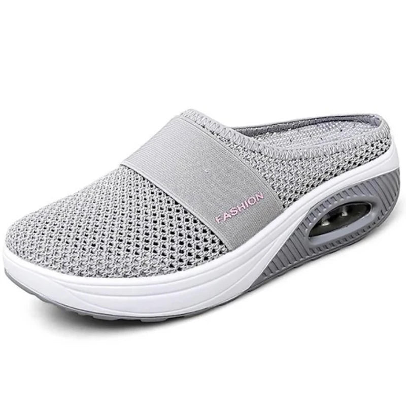 Women's Wedge Slippers – Anti-Slip Retro Sandals, Plus Size EU35–50 Wedge Slippers Axl 37 light grey