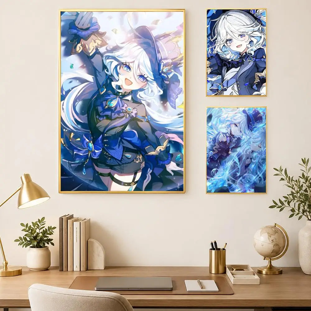 Furina Genshin Impact Self-Stick Wall Poster – HD Waterproof Wall Art Poster Axl