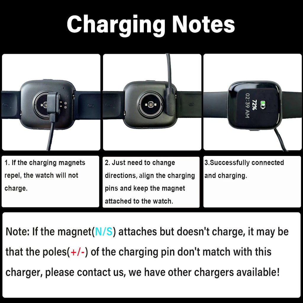 2-Pack 2-Pin 2.5mm Magnetic Smart Watch Charging Cable USB Smart Watch Charger Axl