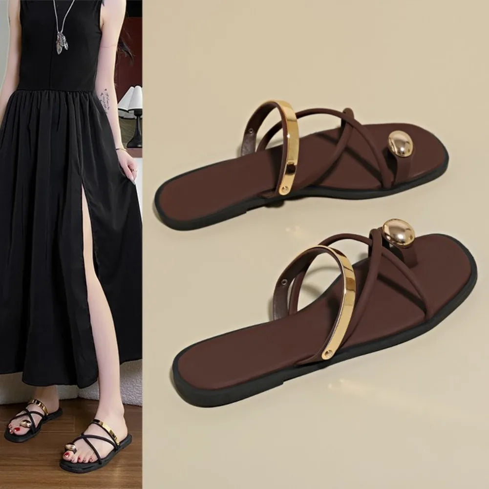 Women's Cross Strap Slide Sandals – Lightweight Summer Shoes Slide Sandals Axl
