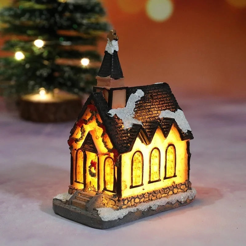 Christmas Resin Miniature House Ornament | Micro Landscape Decor Christmas Ornament Axl A