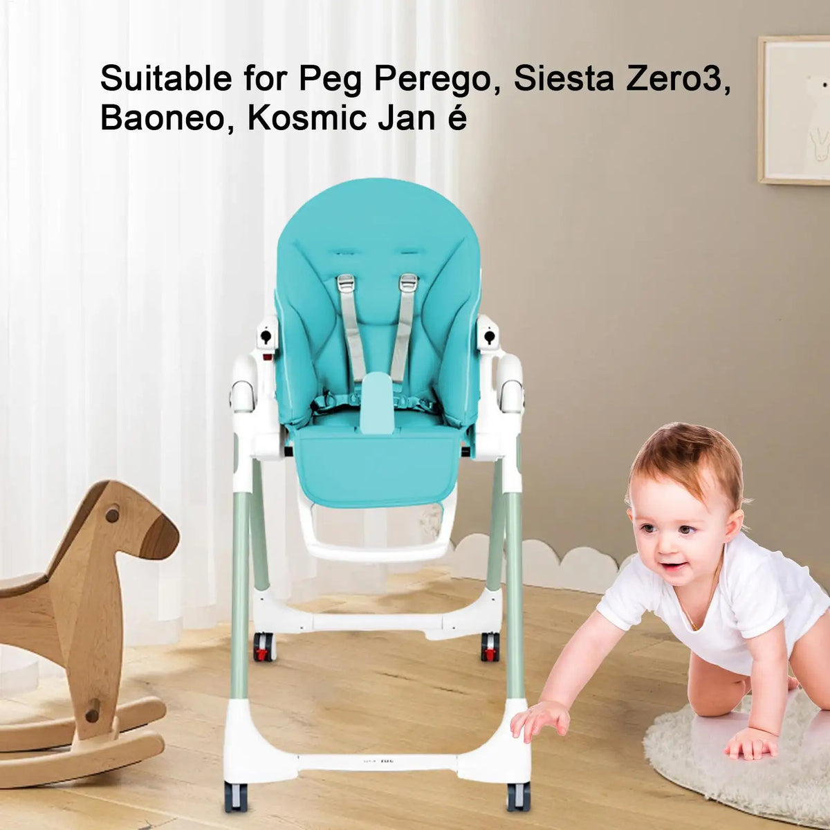 Kids High Chair Cushion – PU Leather Padded Seat Cover High Chair Cushion Axl