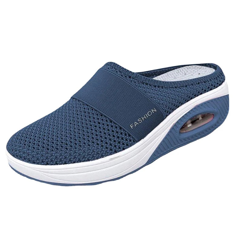 Women's Wedge Slippers – Anti-Slip Retro Sandals, Plus Size EU35–50 Wedge Slippers Axl 43 dark blue