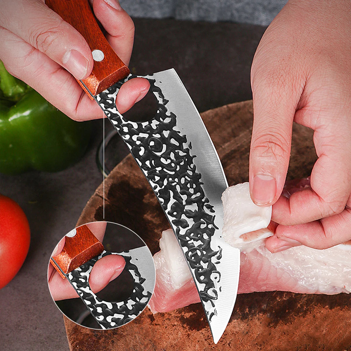 SHENJIU Forged Stainless Steel Chef Boning Knife – 14cm Blade Kitchen Chef Knife Axl