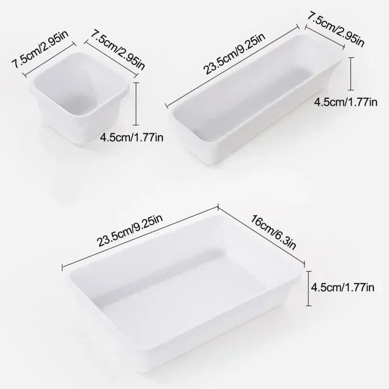 8-Piece Desktop Drawer Organizer – Desk & Cosmetic Storage Box Drawer Organizer Set Axl